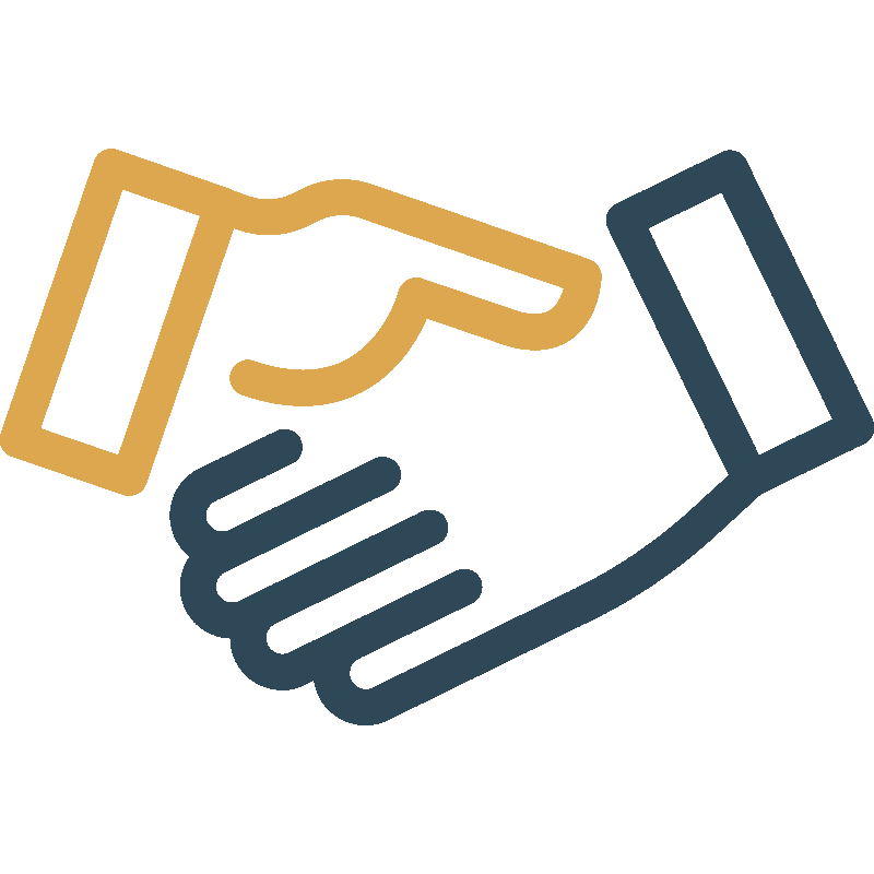 Handshake icon representing business partnership services